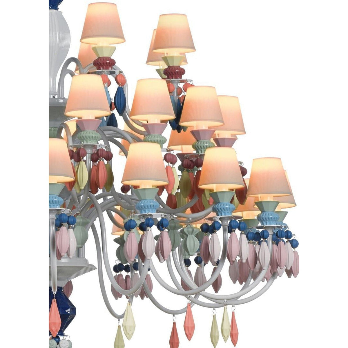 40-Light Black Porcelain Chandelier