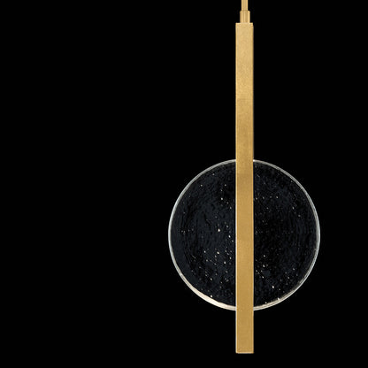 11-Inch Clear Glass Linear Pendant Light / Black