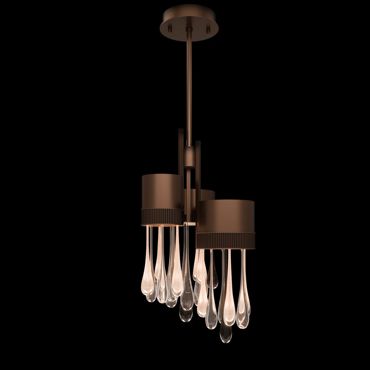17.25-Inch Blown Glass LED Rain Pendant Light