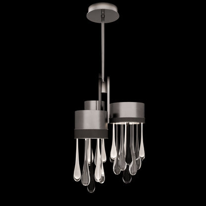 17.25-Inch Blown Glass LED Rain Pendant Light