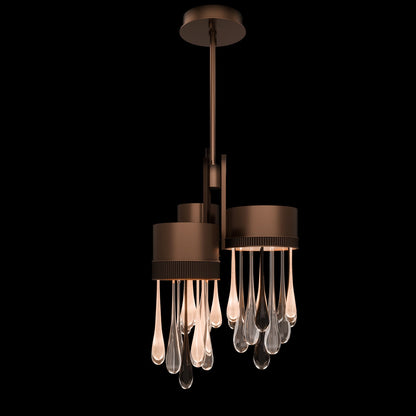 17.25-Inch Blown Glass LED Rain Pendant Light