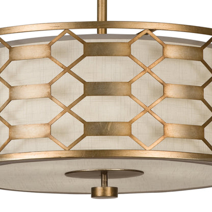 24-Inch Gold Silver Leaf Pendant Light