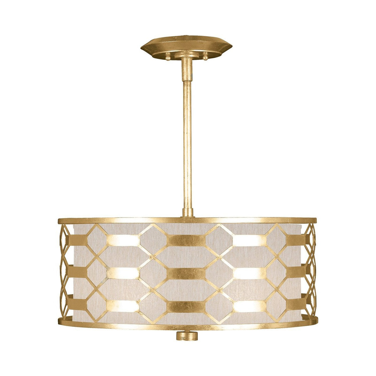 24-Inch Gold Silver Leaf Pendant Light / Champagne/Gold