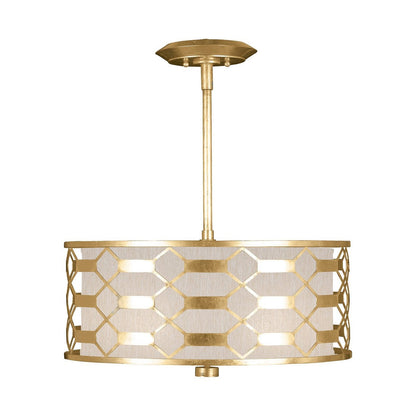24-Inch Gold Silver Leaf Pendant Light / Champagne/Gold