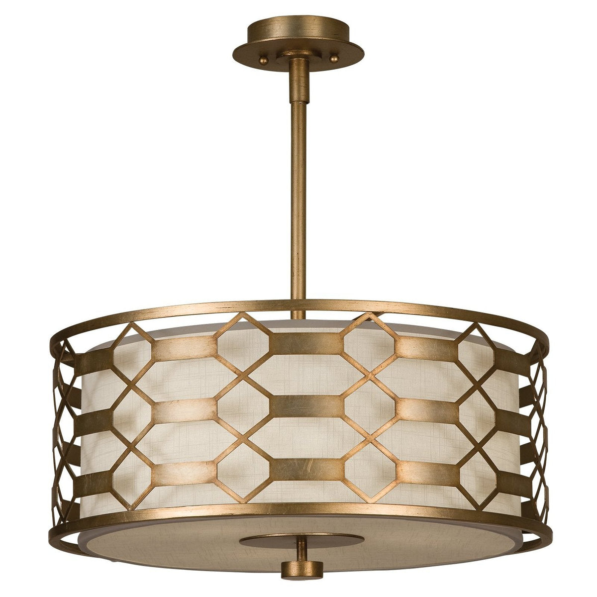 24-Inch Gold Silver Leaf Pendant Light