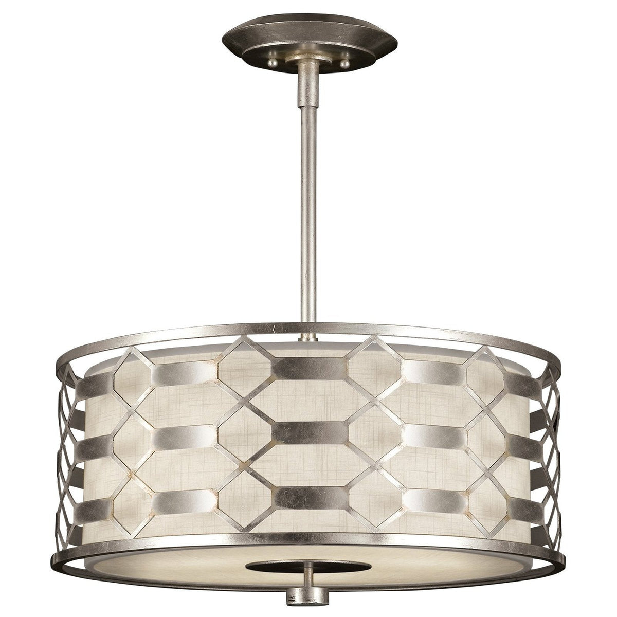 24-Inch Gold Silver Leaf Pendant Light