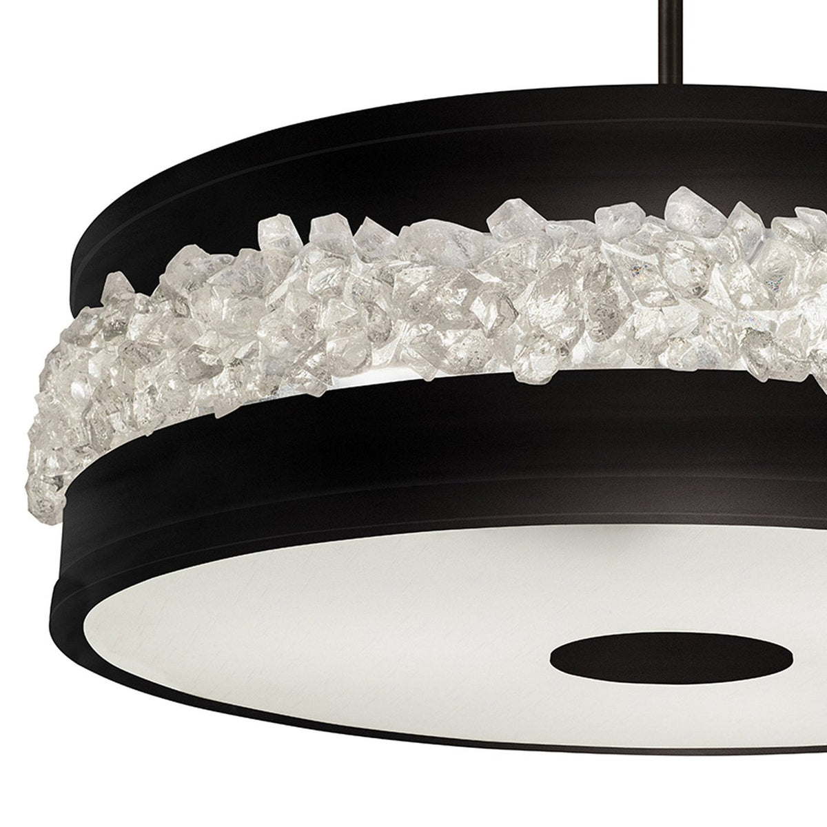 32-Inch Crystal Halo Pendant Light / Gold