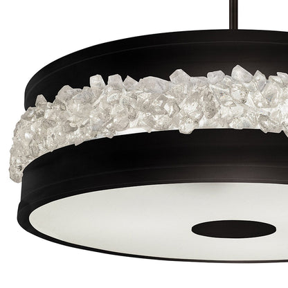 32-Inch Crystal Halo Pendant Light / Gold