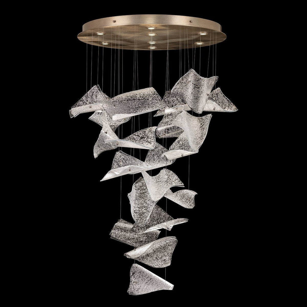 37.5-Inch 20-Panel Glass Pendant Light
