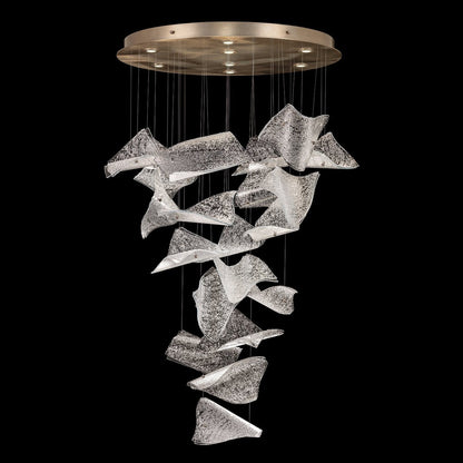 37.5-Inch 20-Panel Glass Pendant Light