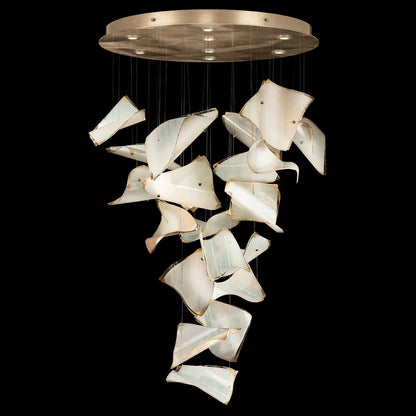 37.5-Inch 20-Panel Glass Pendant Light