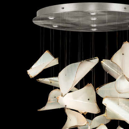 37.5-Inch 20-Panel Glass Pendant Light