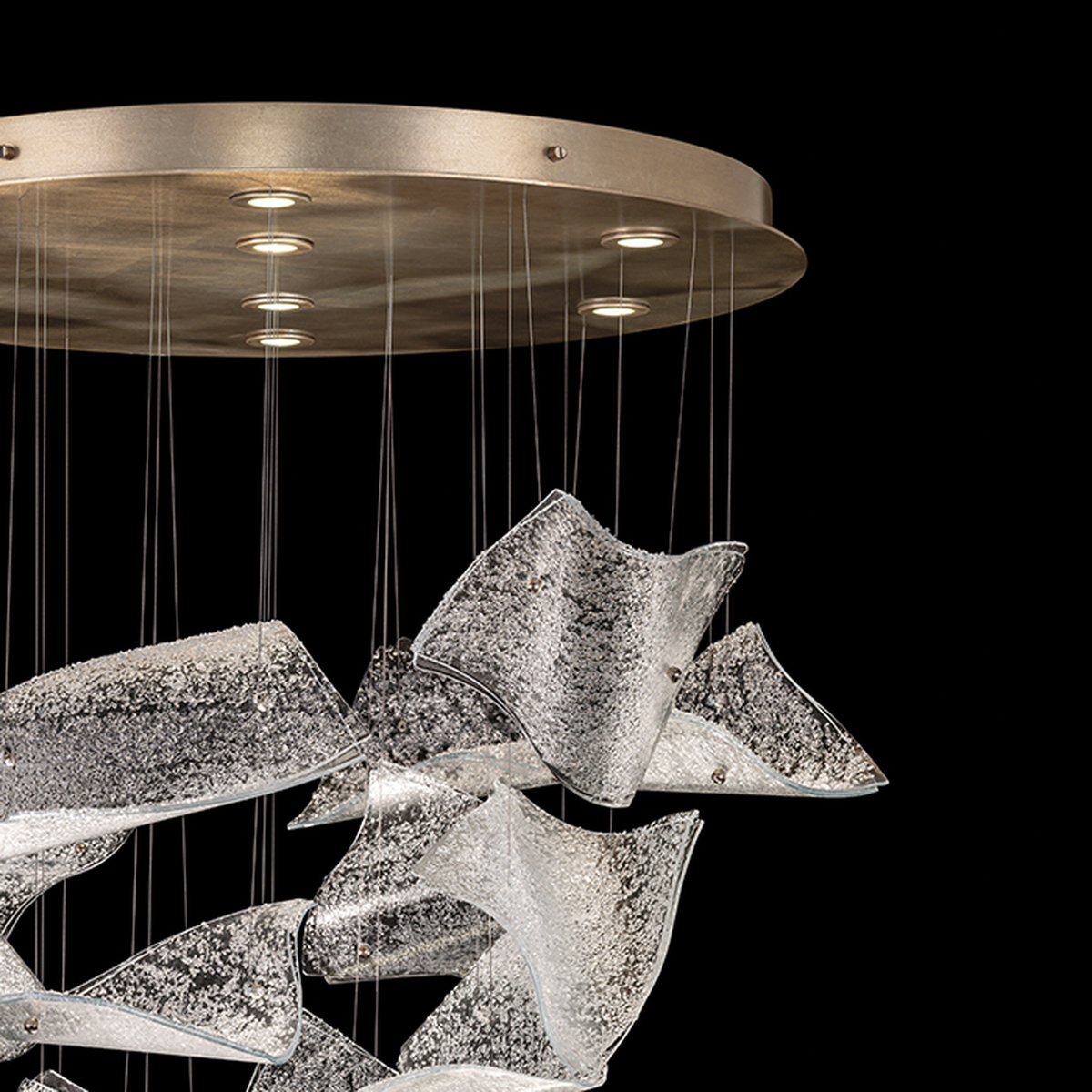 37.5-Inch 20-Panel Glass Pendant Light