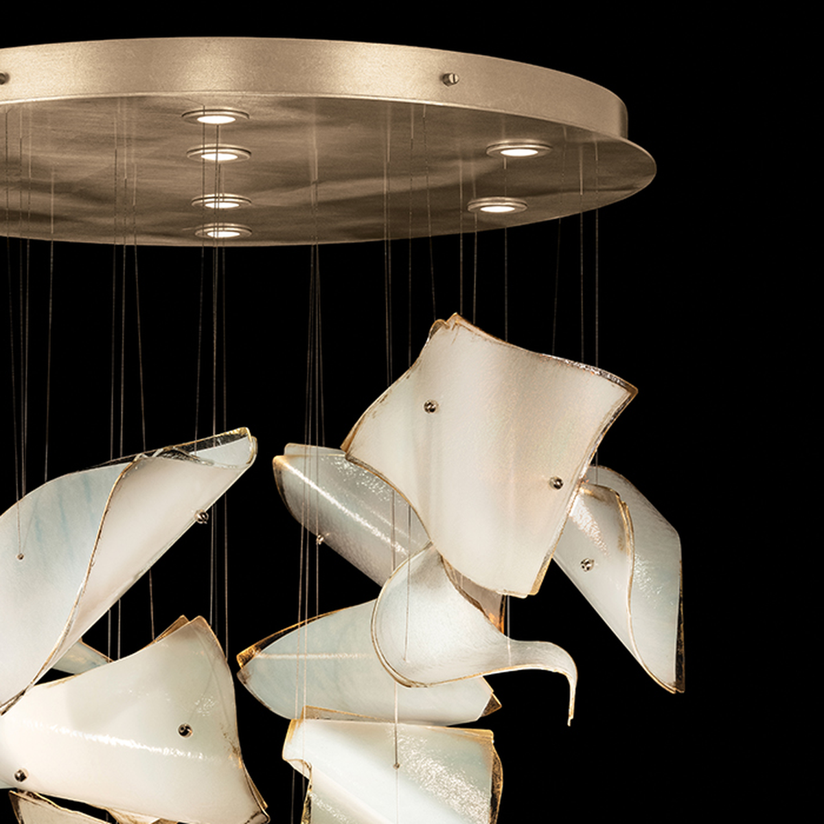 37.5-Inch 20-Panel Glass Pendant Light