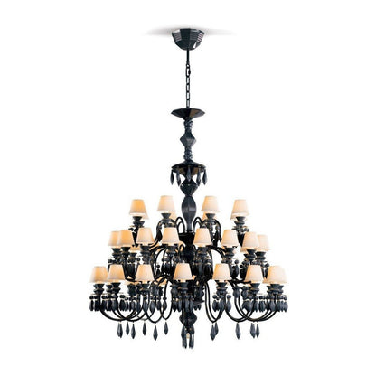 40-Light Black Porcelain Chandelier / Absolute Black I