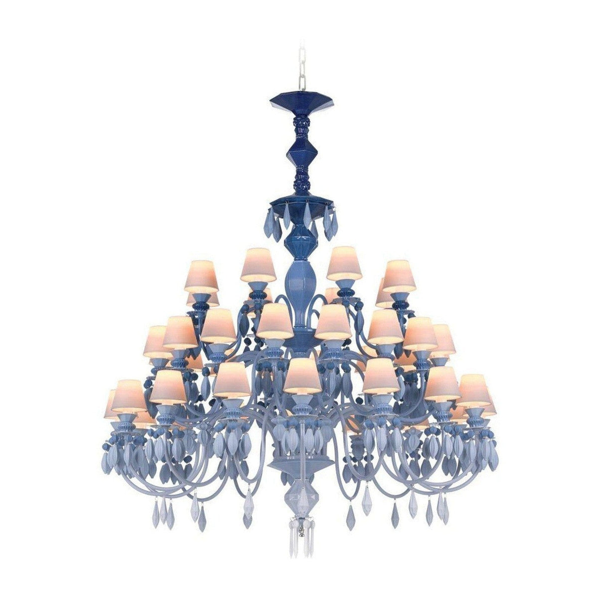 40-Light Black Porcelain Chandelier