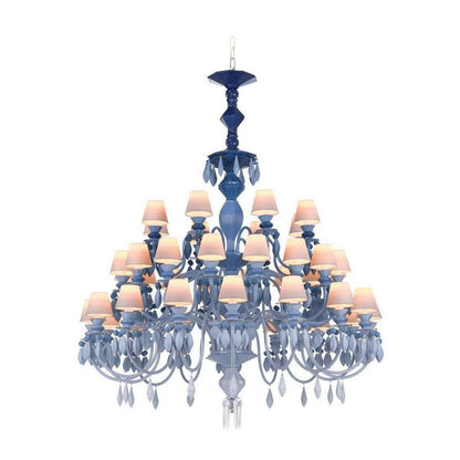 40-Light Black Porcelain Chandelier