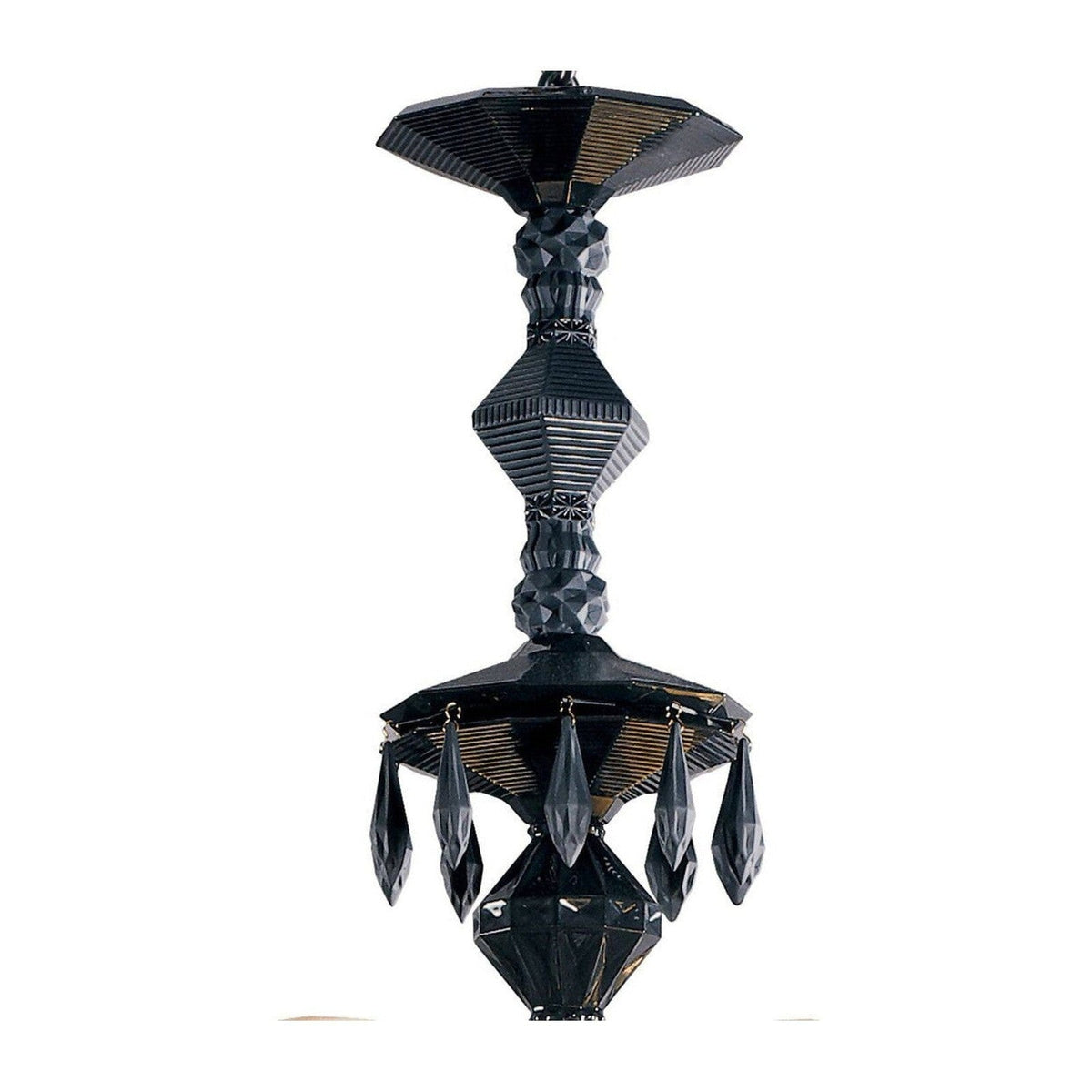 40-Light Black Porcelain Chandelier / Golden Luster I