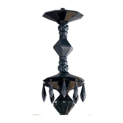 40-Light Black Porcelain Chandelier / Golden Luster I