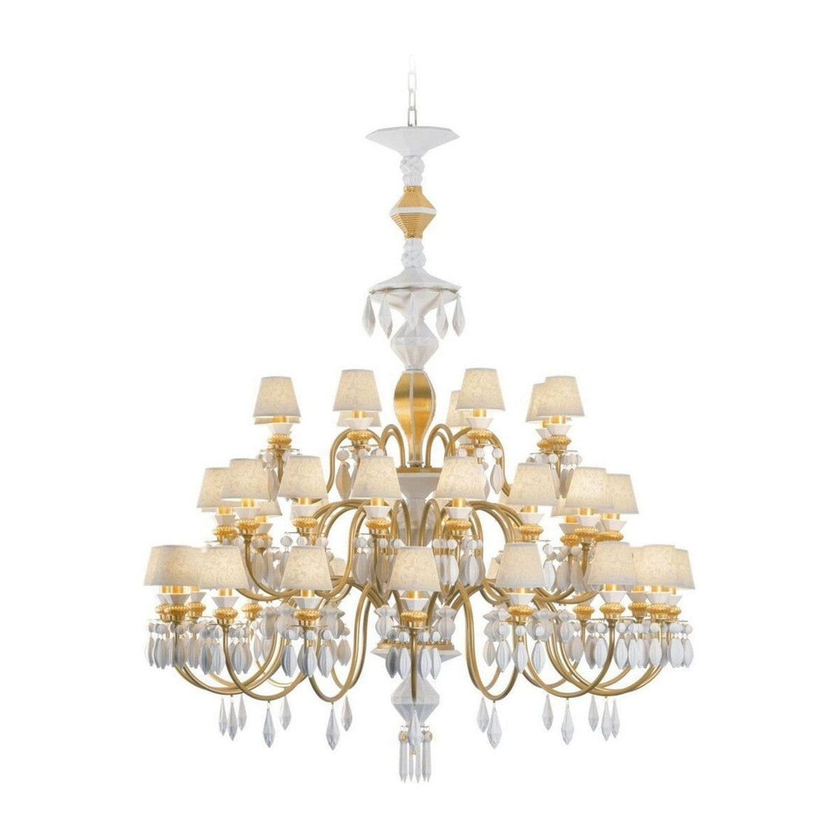 40-Light Black Porcelain Chandelier
