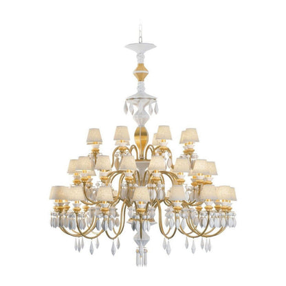 40-Light Black Porcelain Chandelier
