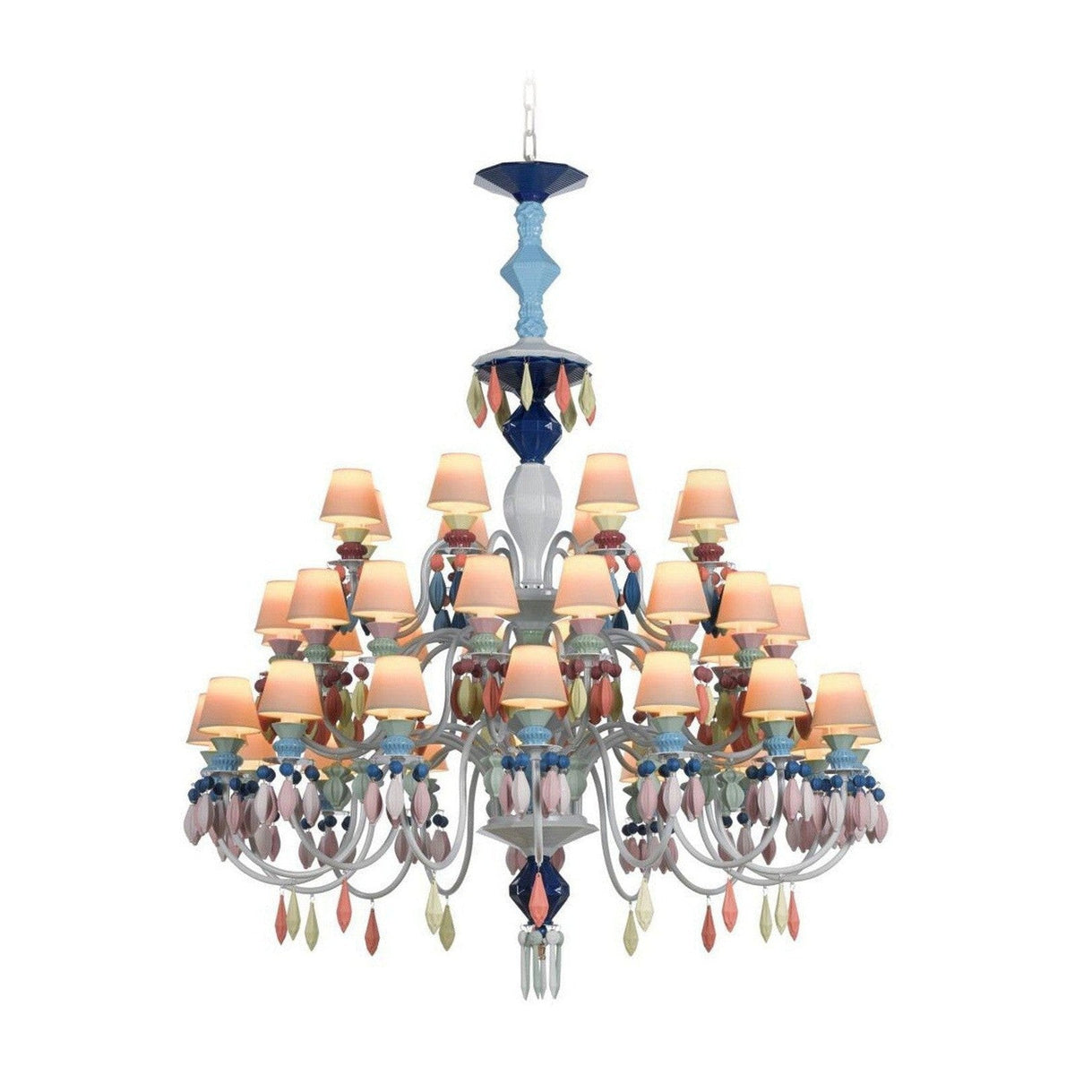 40-Light Black Porcelain Chandelier