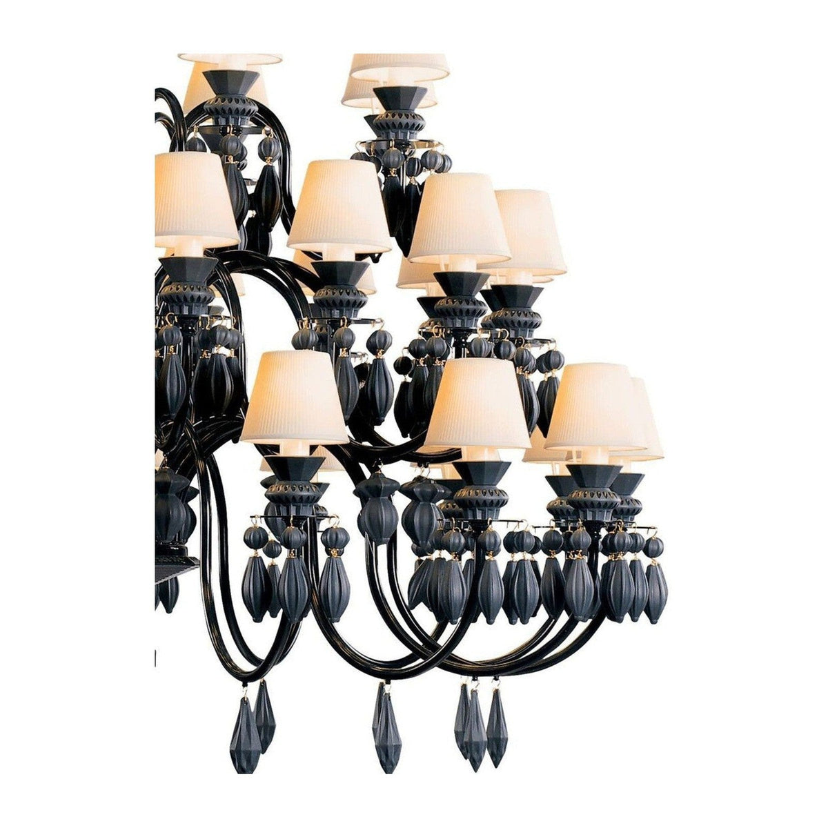 40-Light Black Porcelain Chandelier