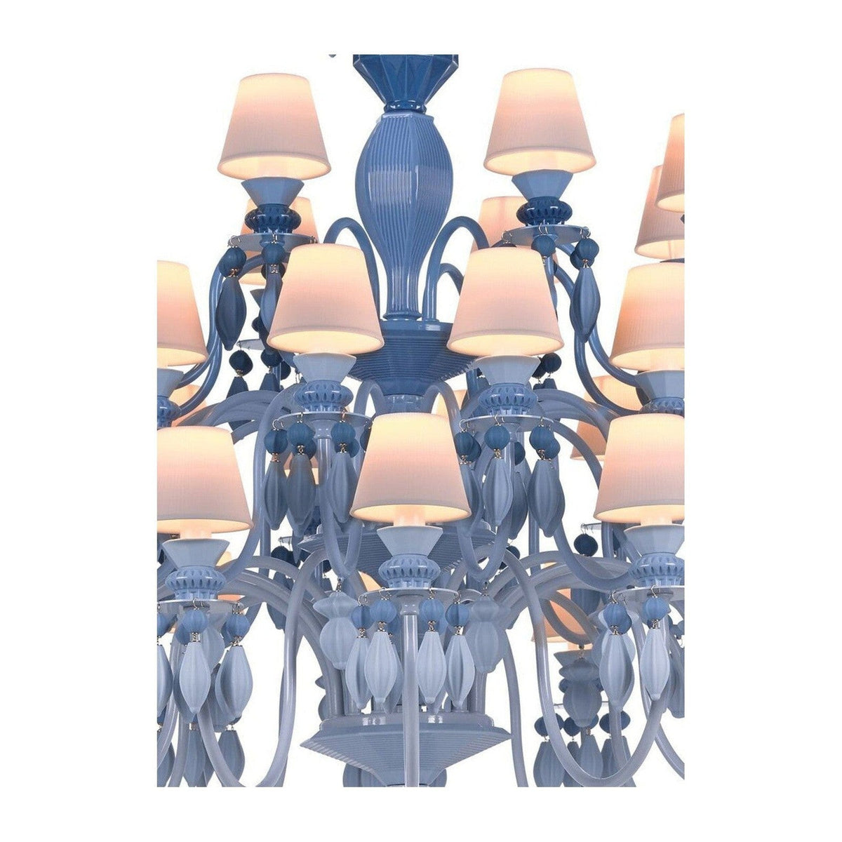 40-Light Black Porcelain Chandelier