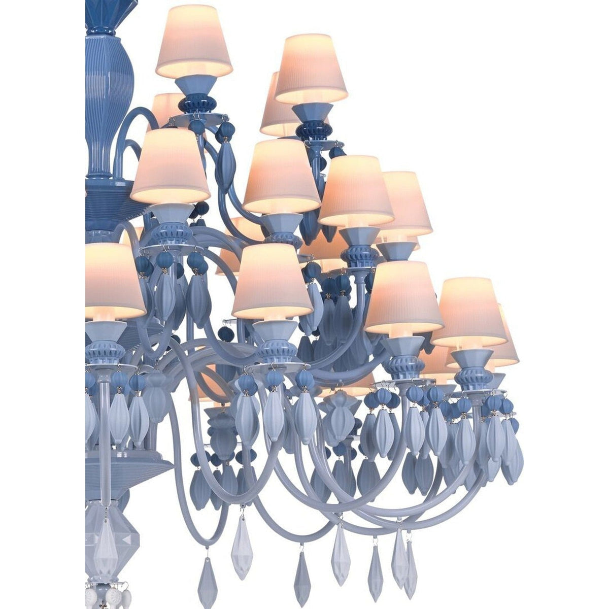 40-Light Black Porcelain Chandelier