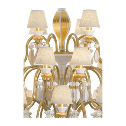 40-Light Black Porcelain Chandelier