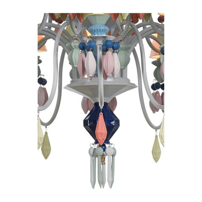 40-Light Black Porcelain Chandelier