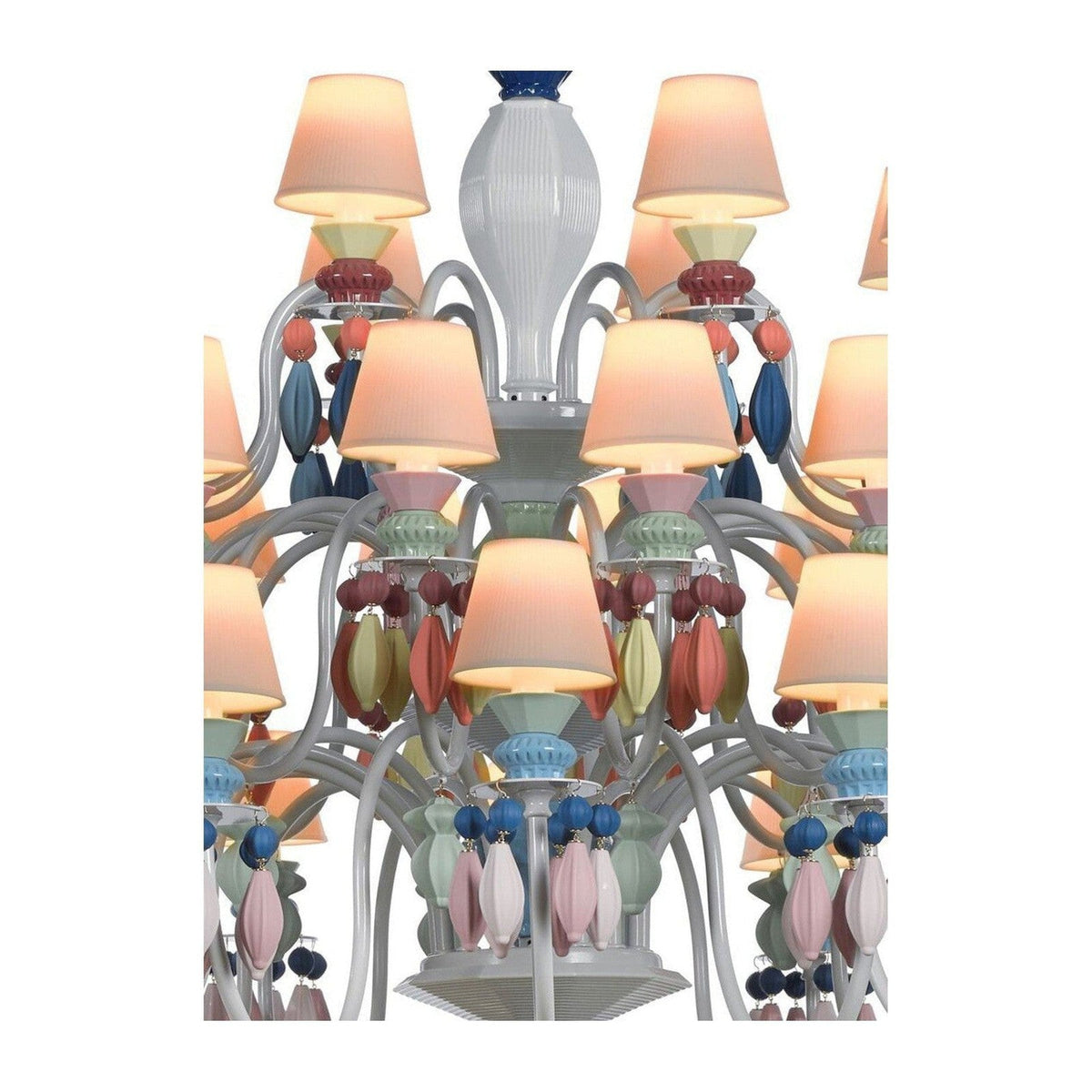 40-Light Black Porcelain Chandelier