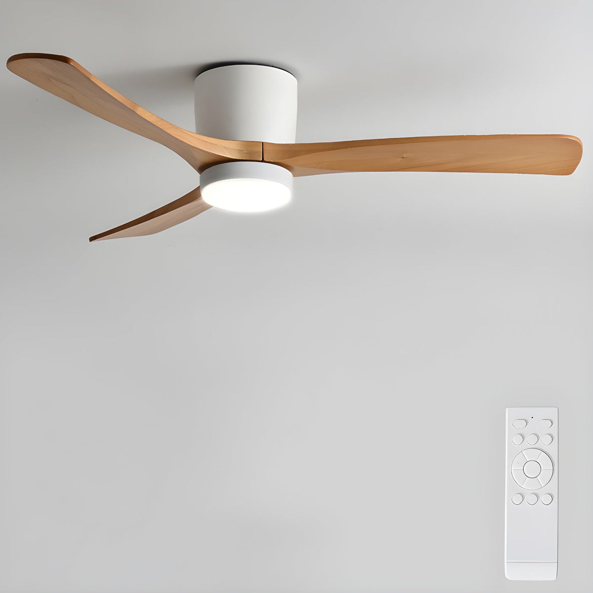 42–48 Inch Wooden LED Ceiling Fan Light