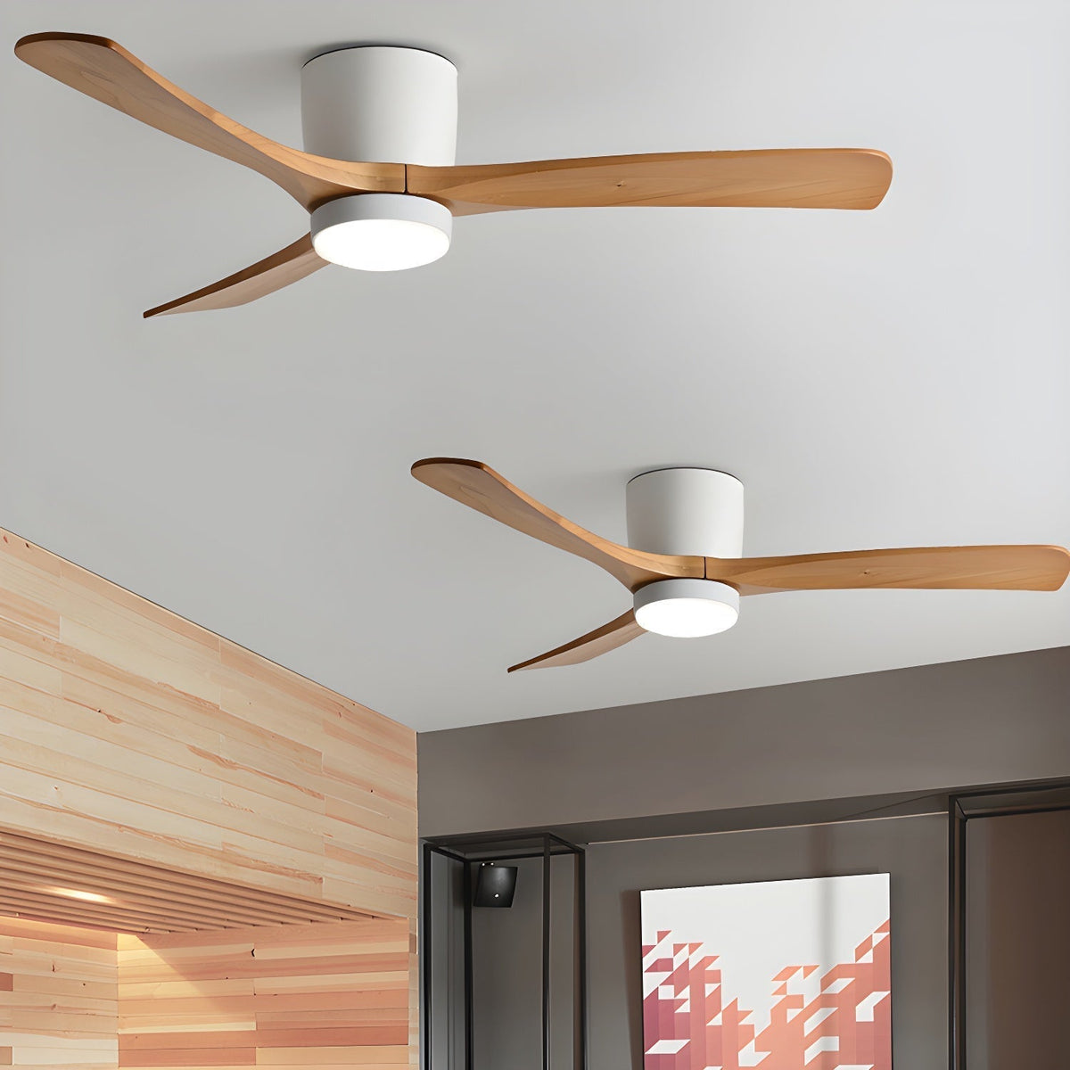 42–48 Inch Wooden LED Ceiling Fan Light