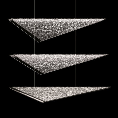 60.5-Inch Textured Glass Rectangular Pendant Light / Soft Gold / Amber Linear