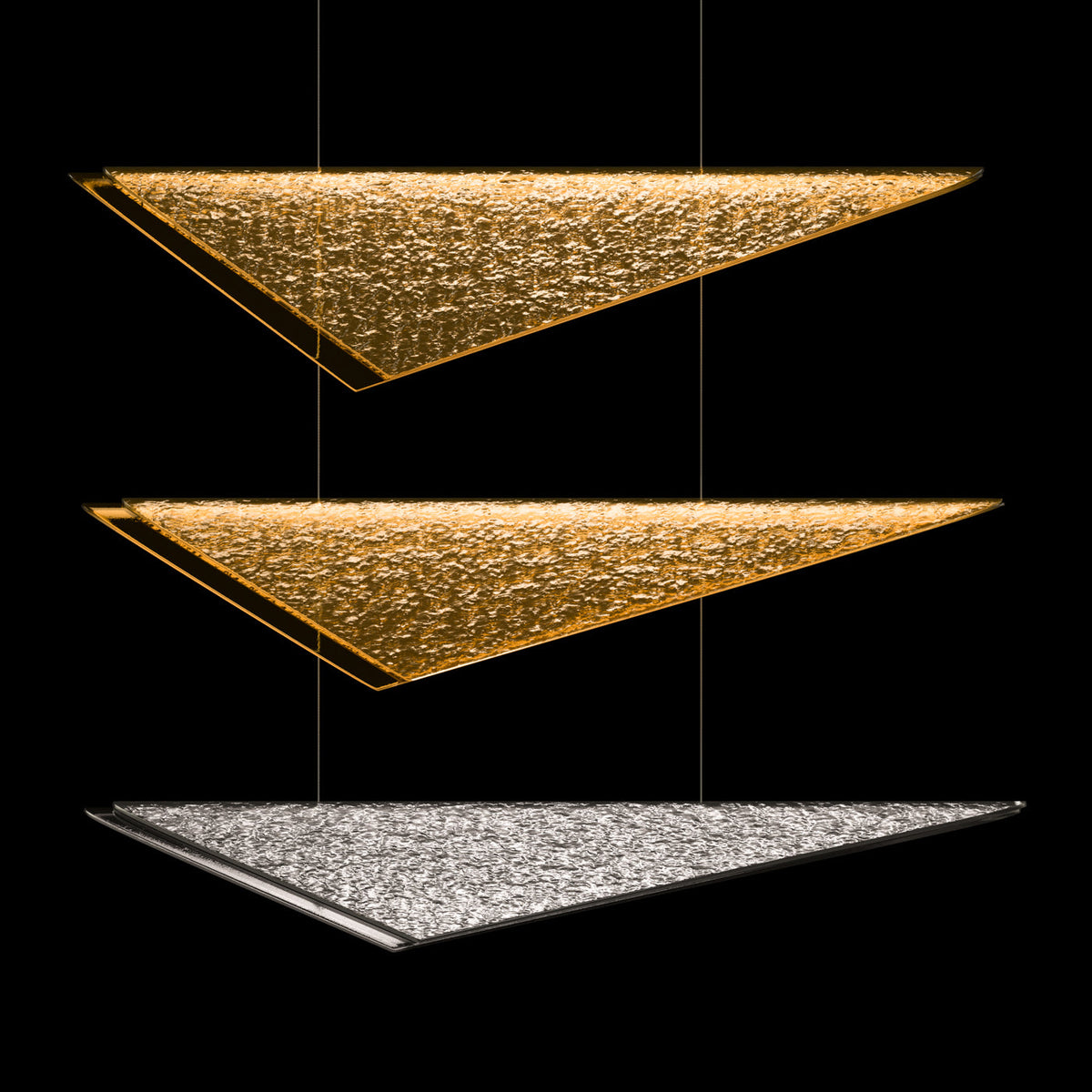 60.5-Inch Textured Glass Rectangular Pendant Light