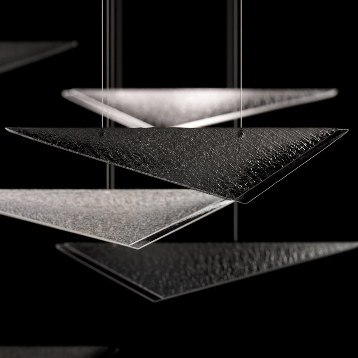 60.5-Inch Textured Glass Rectangular Pendant Light