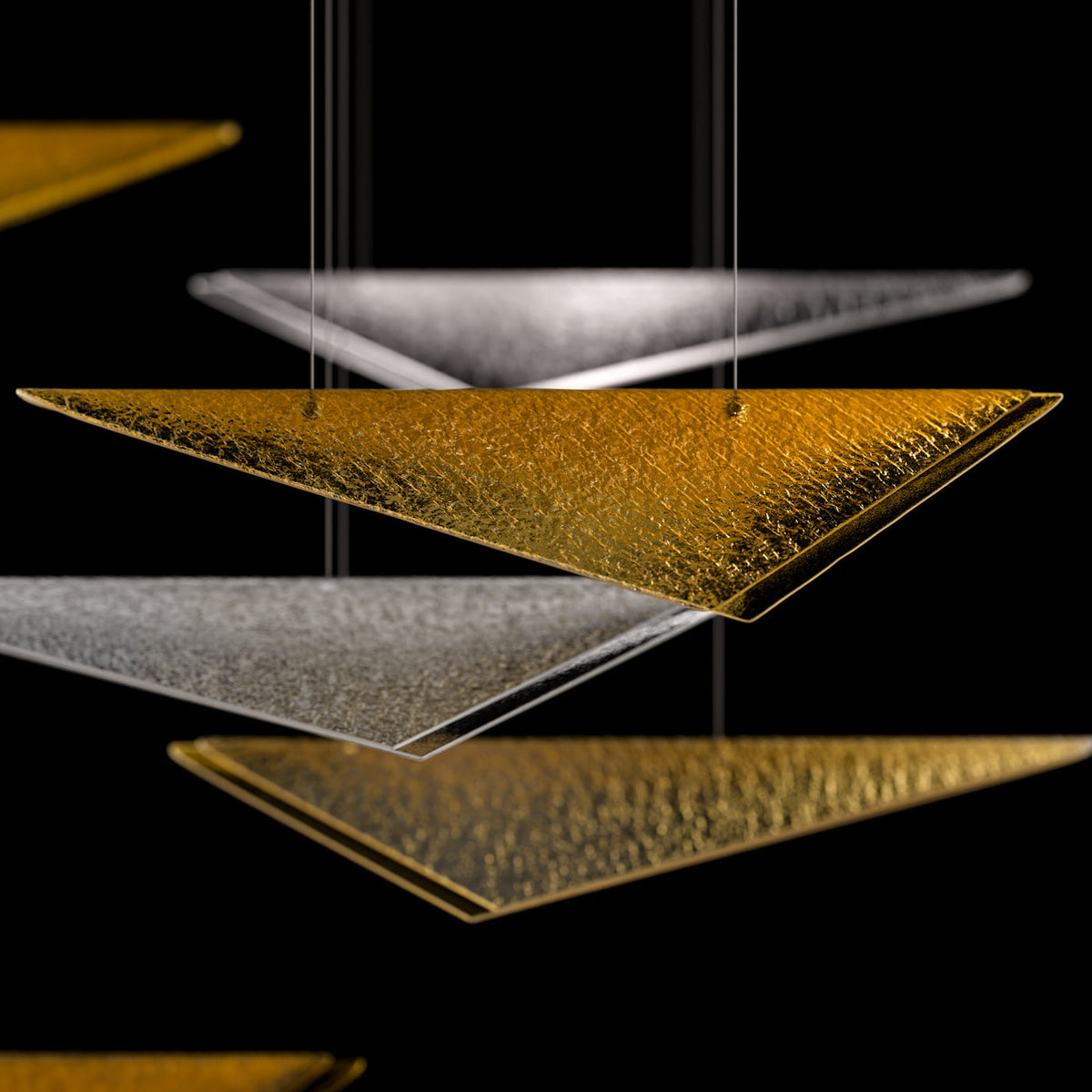 60.5-Inch Textured Glass Rectangular Pendant Light