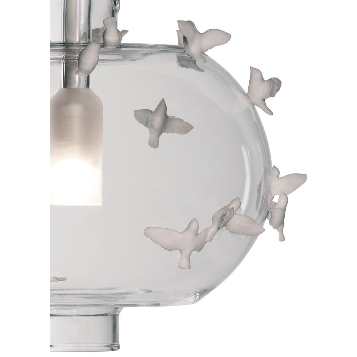 Blown Glass Porcelain Bird Pendant Light