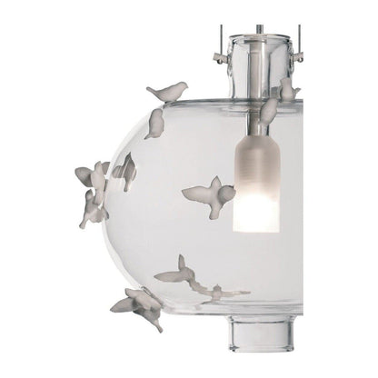 Blown Glass Porcelain Bird Pendant Light