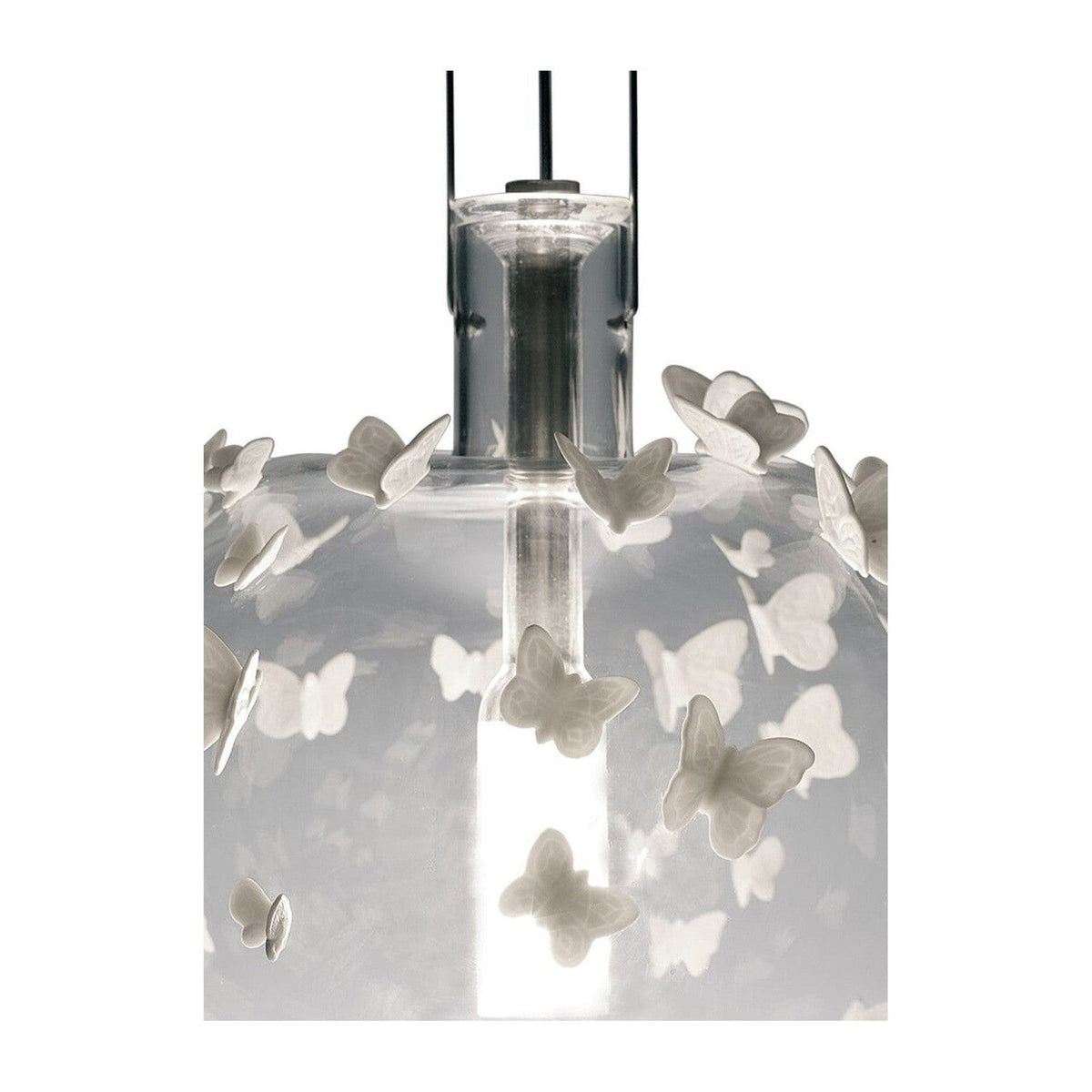 Blown Glass Porcelain Butterfly Pendant Light