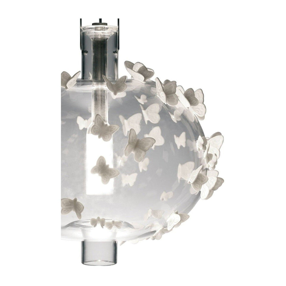 Blown Glass Porcelain Butterfly Pendant Light