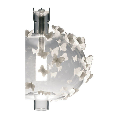 Blown Glass Porcelain Butterfly Pendant Light
