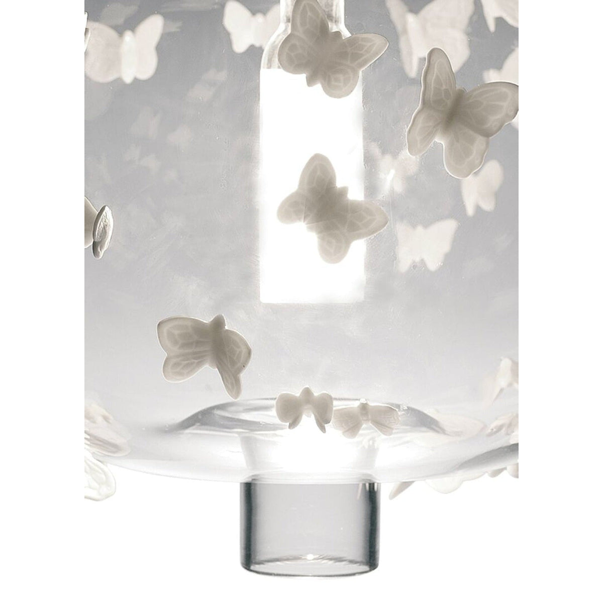 Blown Glass Porcelain Butterfly Pendant Light