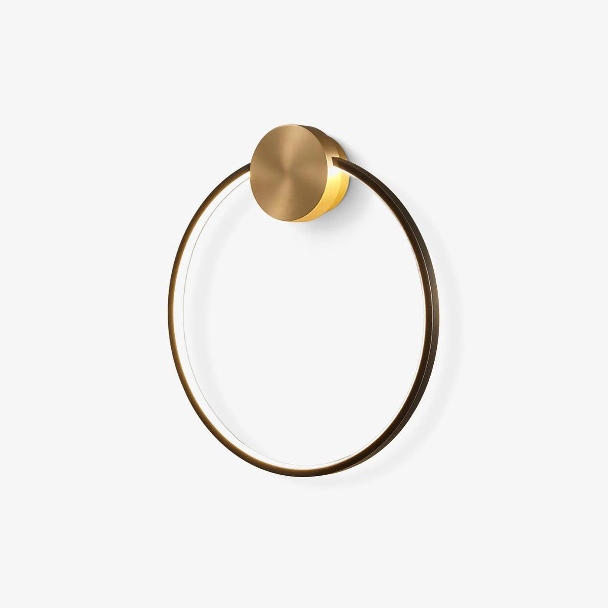 Brass Ring Integrated LED Wall Light / ∅ 5.9″ x H 6.3″ / Dia 15cm x H 16cm / Brass & Black / Three-Color Changing Light