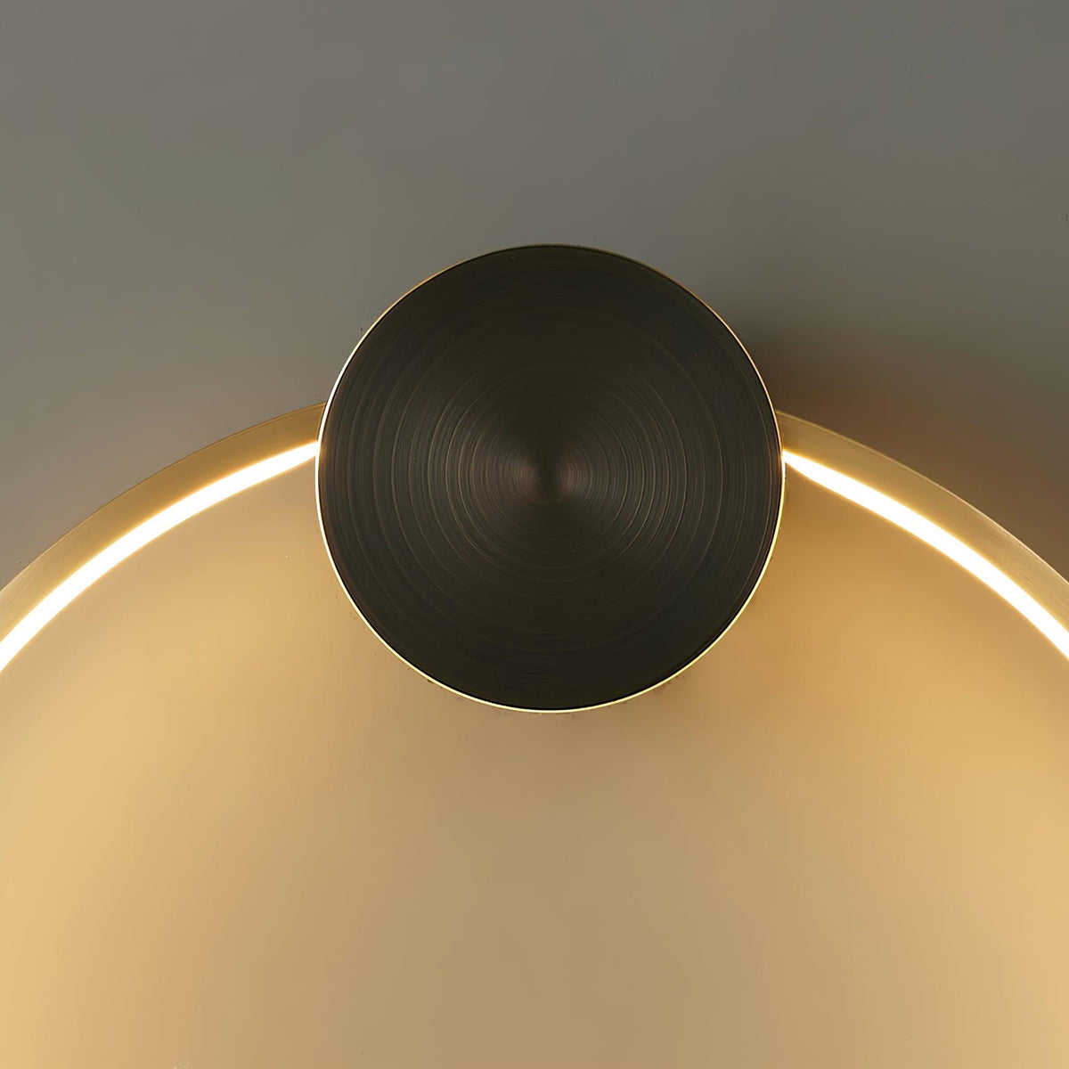 Brass Ring Integrated LED Wall Light / ∅ 31.5″ x H 32.7″ / Dia 80cm x H 83cm / Black & Brass / Three-Color Changing Light