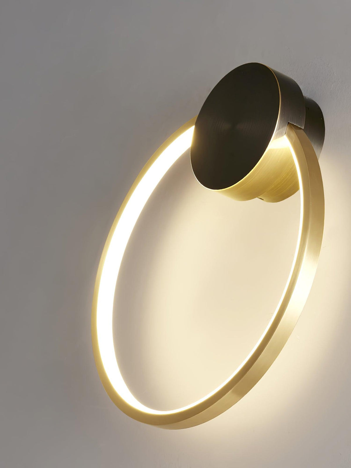 Brass Ring Integrated LED Wall Light / Dia 30cm Set of 2 / Brass & Black / Three-Color Changing Light