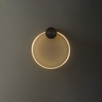 Brass Ring Integrated LED Wall Light / Dia 60cm Set of 2 / Black & Brass / Three-Color Changing Light