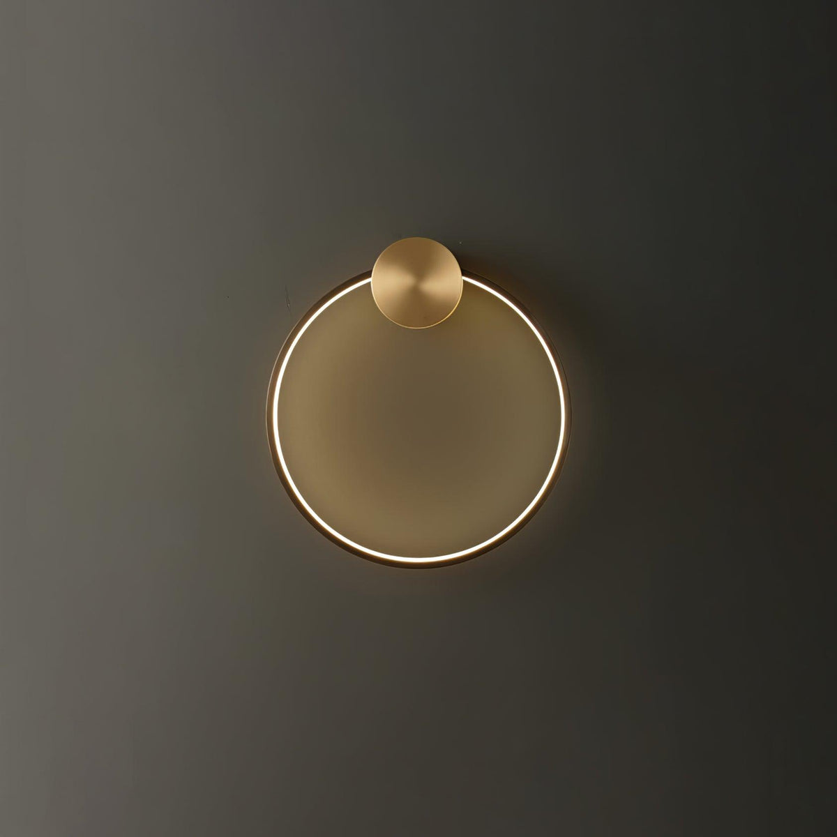 Brass Ring Integrated LED Wall Light / Dia 80cm Set of 2 / Brass & Black / Three-Color Changing Light