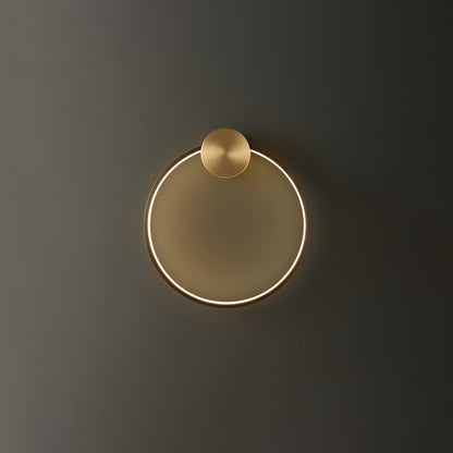 Brass Ring Integrated LED Wall Light / Dia 80cm Set of 2 / Brass & Black / Three-Color Changing Light